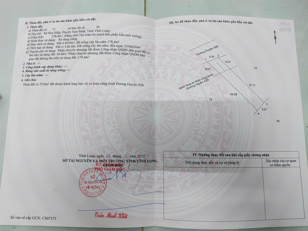 Đất Đẹp - Giá Tốt - Chính Chủ Cần Bán Tại Xã Hòa Hiệp, Tam Bình, Vĩnh Long