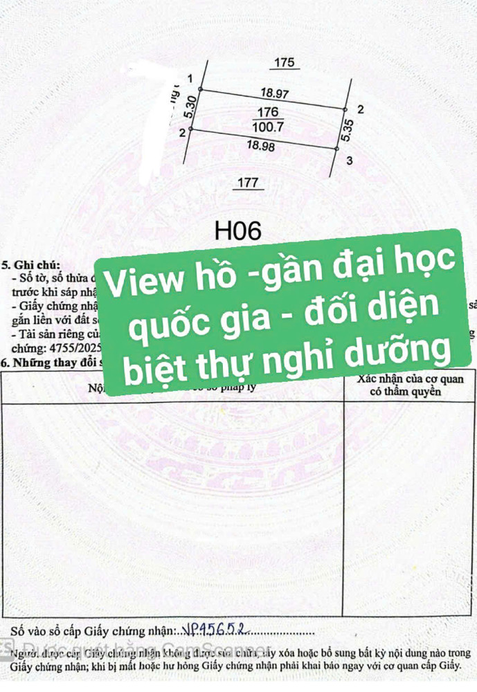 Lô Đất 100M2 Full Thổ Tại Đồng Trạng, Hòa Lạc Mặt Tiền 5M3. Đường Thông Ô Tô Tránh. Chỉ Nhỉnh 3 Tỷ