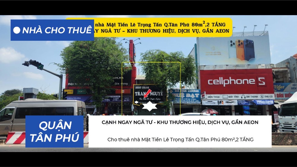 Cho Thuê Nhà Mặt Tiền Lê Trọng Tấn Q.tân Phú 80M²,2Tầng - 18Triệu - Ngay Ngã Tư