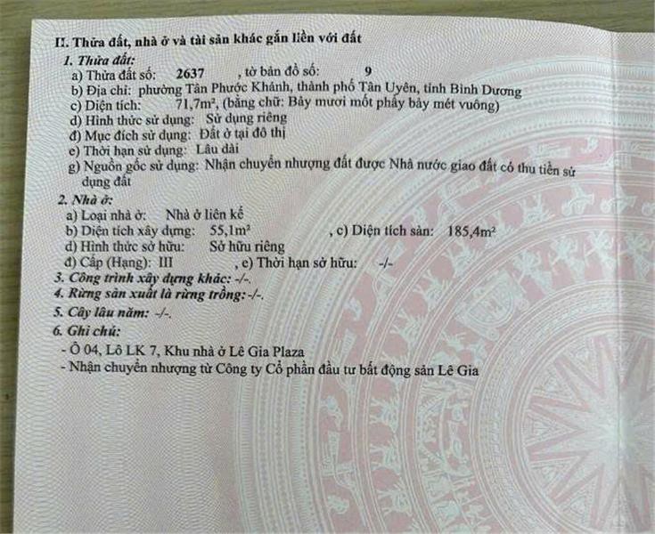 Chính Chủ Bán Gấp Nhà Liền Kề The Standard Bình Dương