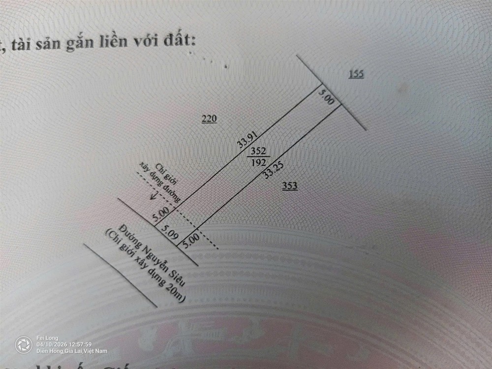 Đất Đẹp – Chính Chủ Cần Bán Lô Đất Tại Phường Diên Hồng, Gia Lai(đc Cũ Diên Phú, Pleiku, Gia Lai)