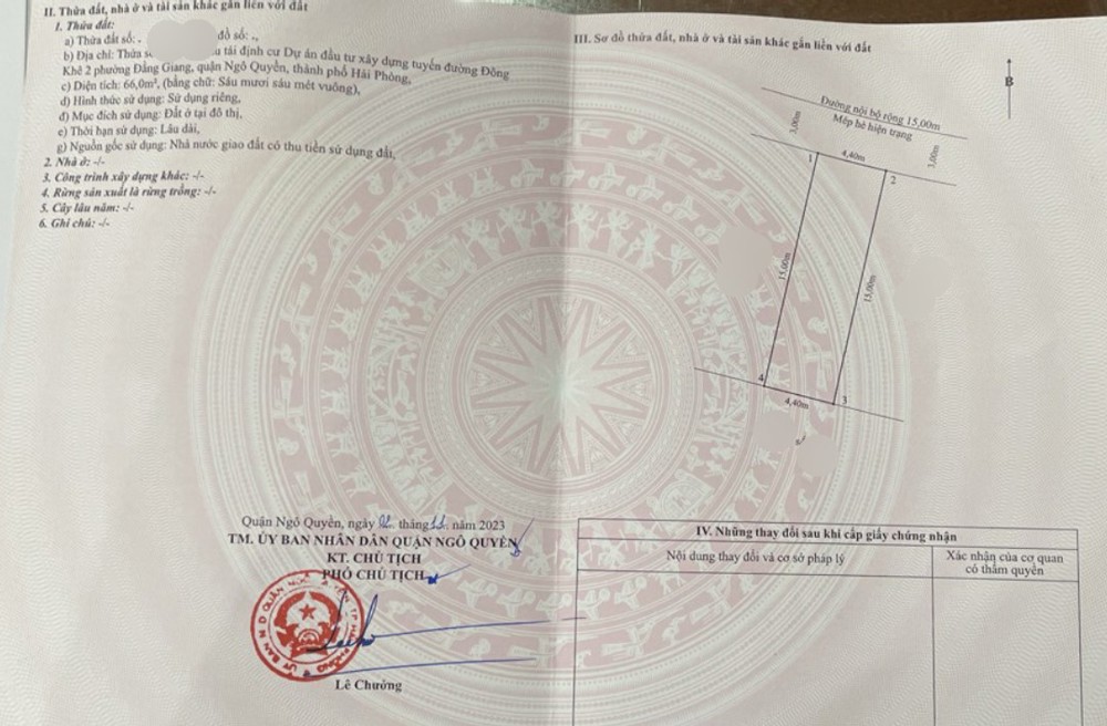 Rẻ Nhất Tái Định Cư Cây Đa - 66M - Ngang 4.4M - Trục Thông Văn Cao