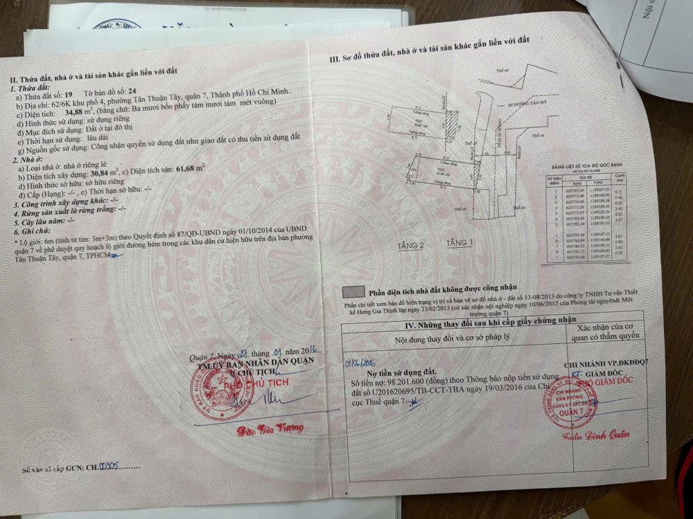 Bán Nhà Số 62/6K Khu Phố 4, Phường Tân Thuận Tây, Quận 7, Hồ Chí Minh