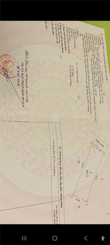 Bán Đất Diện Tích Lớn 360,2M² Quốc Oai Giá Siêu Tốt 13,5Tr/m²