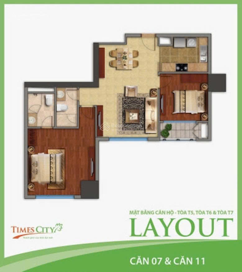 Chính Chủ Bán Căn Hộ 2 Phòng Ngủ Thiết Kế Hợp Lý Nhất Dự Án Times City