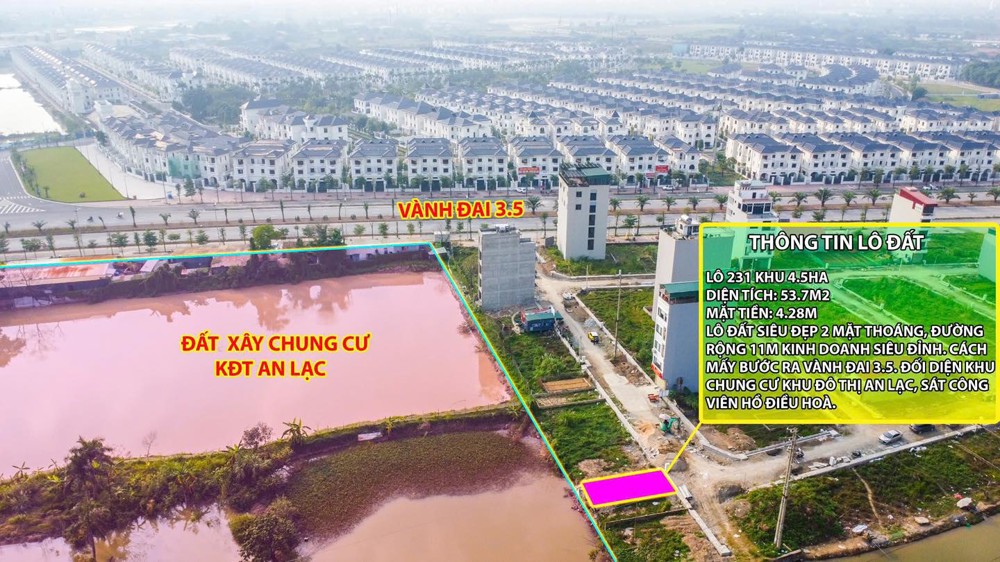 Thanh Khoản Lô Đất Cực Hiếm Khu Đất Dịch Vụ 4.6 Ha Vân Canh Sát An Lạc Symphony 3 Bước Chân Ra Vành