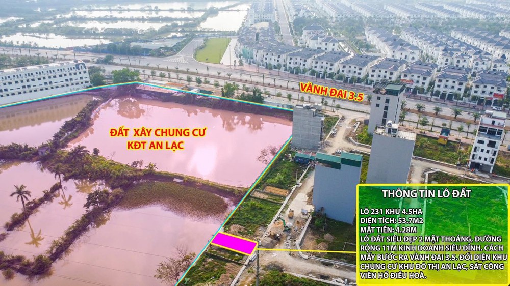 Thanh Khoản Lô Đất Cực Hiếm Khu Đất Dịch Vụ 4.6 Ha Vân Canh Sát An Lạc Symphony 3 Bước Chân Ra Vành