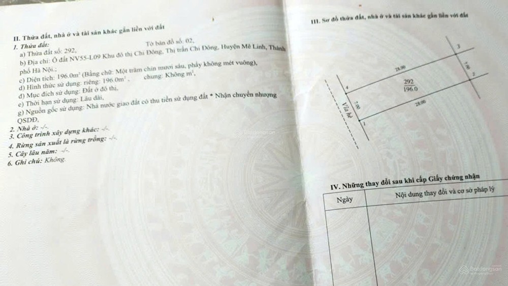 Chính Chủ Bán Nhà Vườn Đất Thổ Cư Nv55-L09 Kđt Chi Đông, Xã Quang Minh, Hà Nội