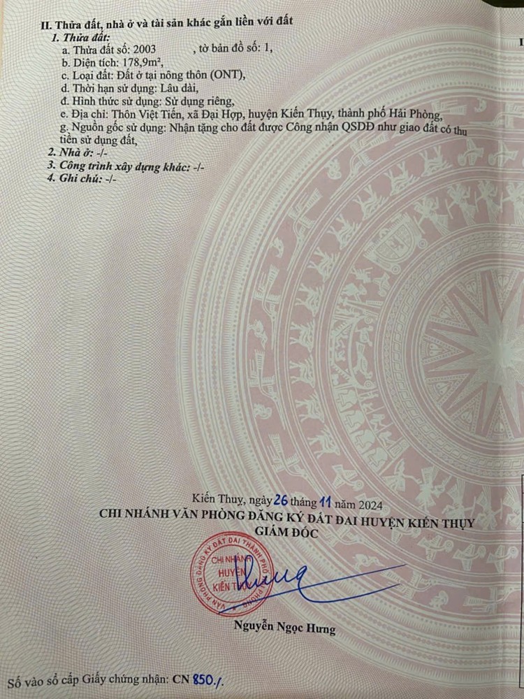 Siêu Phẩm 178,9M2 Việt Tiến, Đại Hợp – Ngang Khủng 10,45M – Sát Tái Định Cư