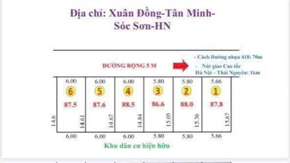 Cần Bán Lô Đất Vị Trí Cực Tiêm Năng , Sát Đường Tỉnh Lộ 418 ,Dt - 87,8 M Fun Thổ Cư Giá Nhỉnh 2
