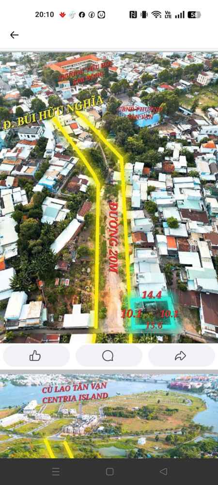 Bán Đất Nền Vị Trí Đẹp – Trục Chính Vào Khu Phức Hợp Cù Lao Tân Vạn – Giá 4,7 Tỷ