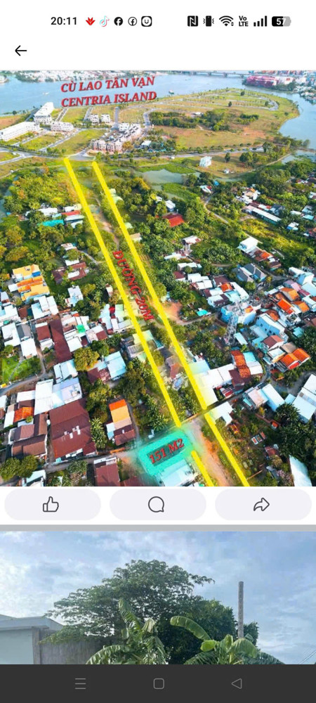 Bán Đất Nền Vị Trí Đẹp – Trục Chính Vào Khu Phức Hợp Cù Lao Tân Vạn – Giá 4,7 Tỷ