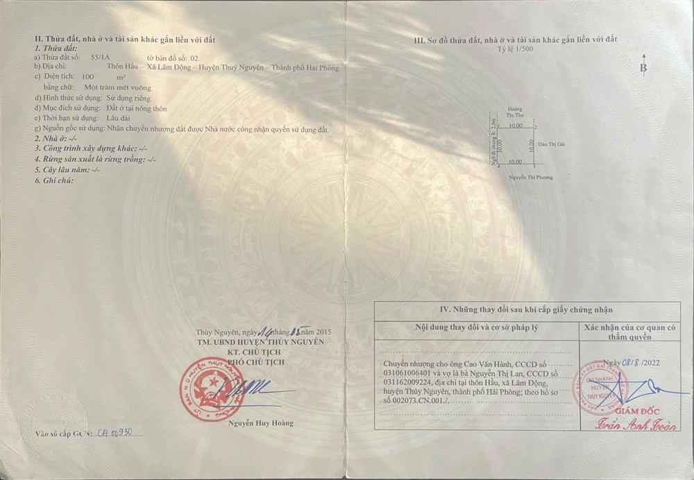 Bán Đất Phân Lô Lâm Động – Thuỷ Nguyên – 2 Mặt Ngõ – Mt 10M – Giá 3,35 Tỷ