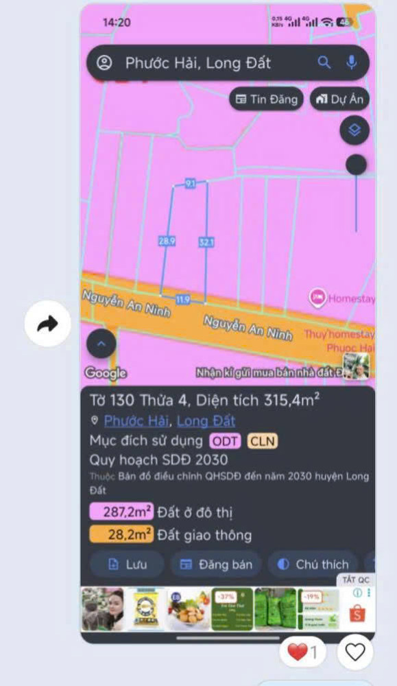 Bán Đất Mặt Tiền Nguyễn An Ninh – Phước Hải – Gần Biển – Giá Tốt Đầu Tư