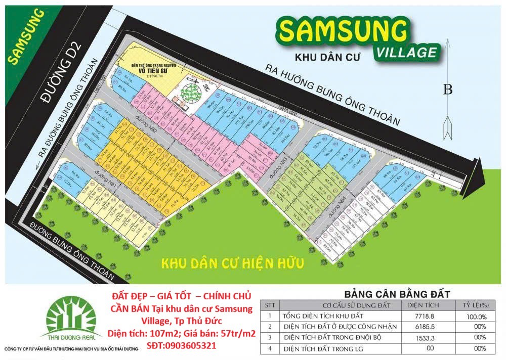 Đất Đẹp – Giá Tốt – Chính Chủ Cần Bán Tại Khu Dân Cư Samsung Village, Tp Thủ Đức