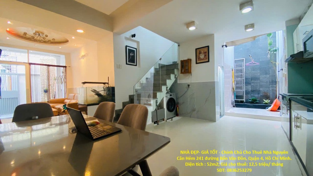 Nhà Đẹp- Giá Tốt - Chính Chủ Cho Thuê Nhà Nguyên Căn Hẻm 241 Đường Bến Vân Đồn, Quận 4, Hồ Chí Minh