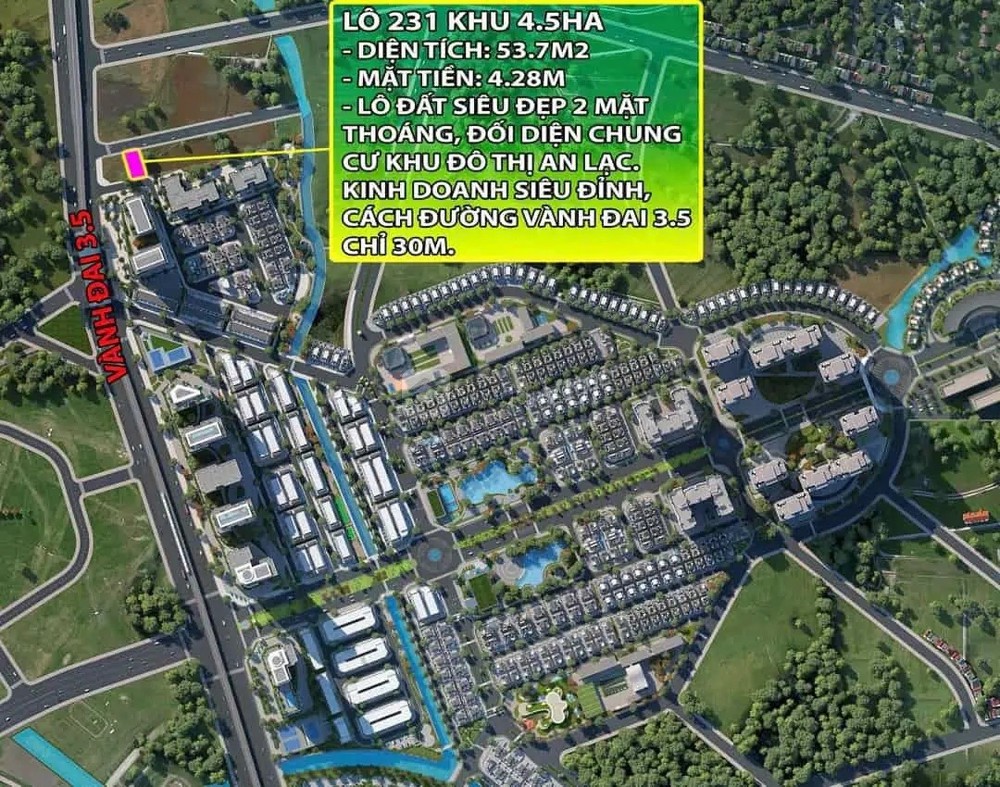 Tôi Cần Thanh Khoản Lô Đất Dịch Vụ Van Canh Khu 4.5Ha Diện Tích 54M Giá 18Xtr/m