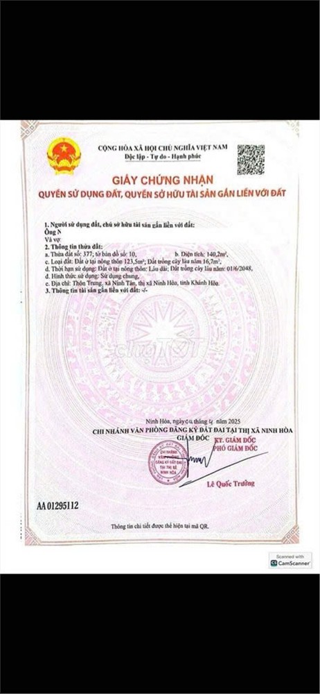 Đất Đẹp – Giá Tốt – Chính Chủ Cần Bán Gấp Đất Tại Dt5, Xã Ninh Tân, Thị Xã Ninh Hòa, Khánh Hòa