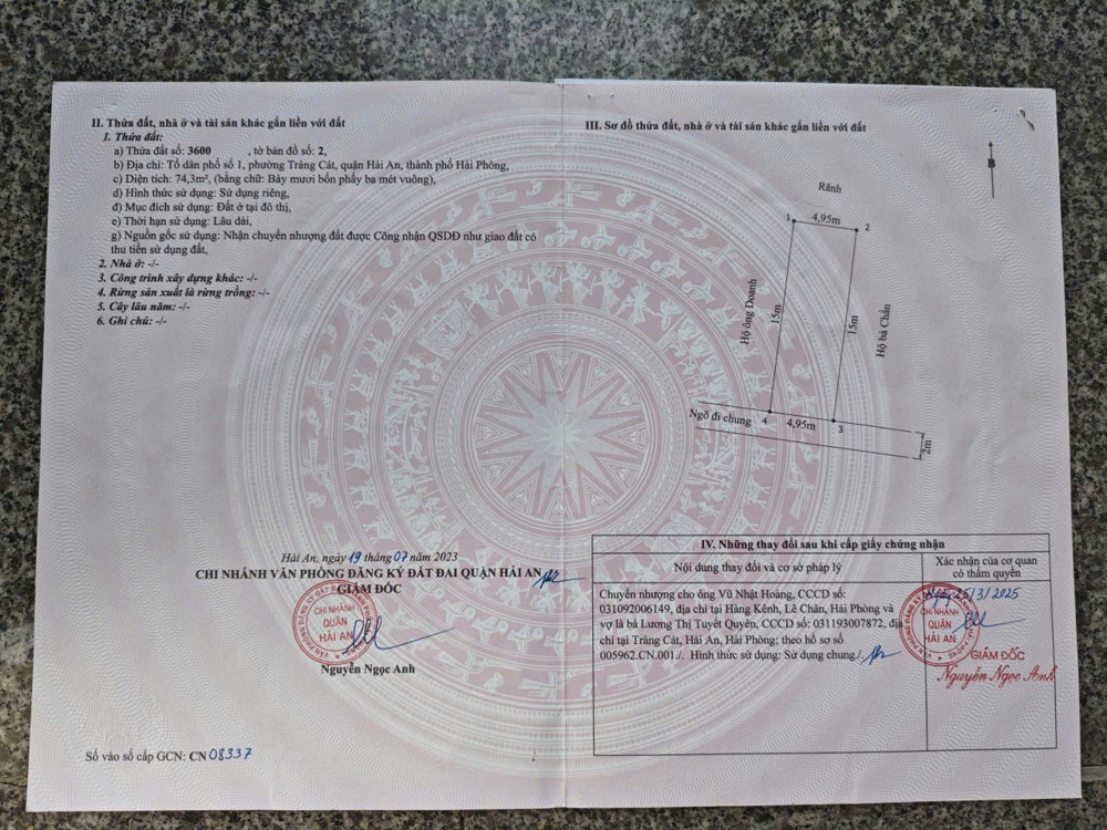 Bán Đất Ngõ 172 Cát Linh – Tràng Cát – Ô Tô Vào Tận Nơi – Giá 23Tr/m²