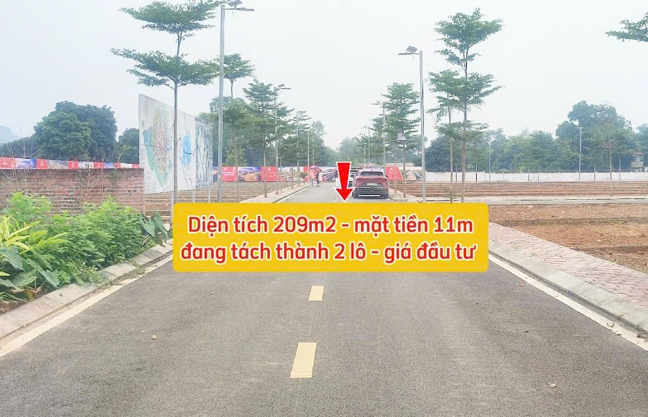 Bán Đất Thổ Cư 209M2, Mặt Tiền 11M, Đường 21, Quốc Oai, Hà Nội. Sổ Đỏ. Giá 35Tr/m2