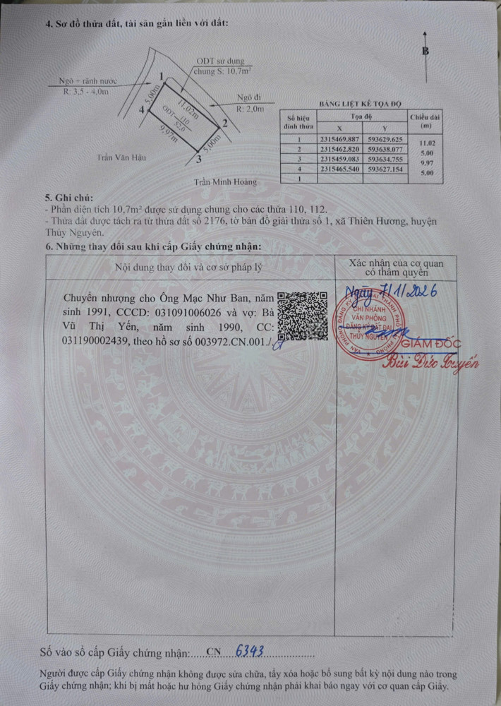 Bán Đất Thiên Hương 7 – Thuỷ Nguyên – Mt 5M – Giá 950 Triệu