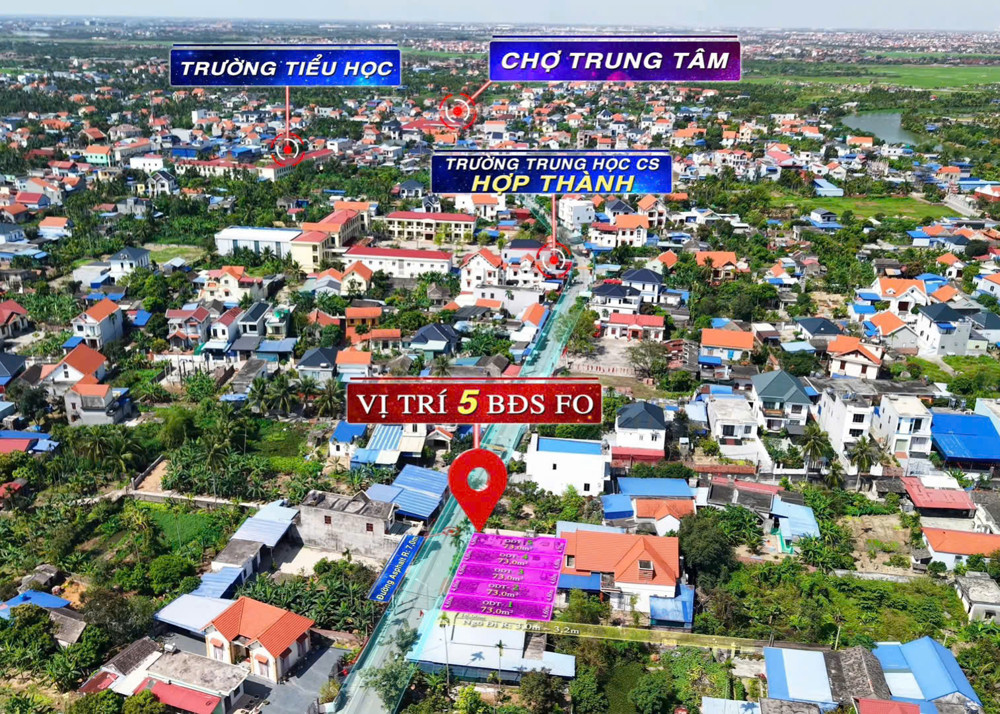 Mở Bán 5 Lô F0 Mặt Đường Nhựa Hợp Thành – Thuỷ Nguyên – Giá Từ 1,7 Tỷ