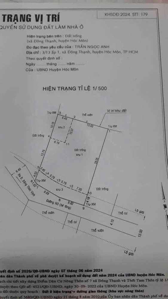Bán Đất Đẹp – 1 Sẹc Đường Đặng Thúc Vịnh – Đông Thạnh, Hóc Môn – Giá Chỉ 14.3 Tỷ Tl