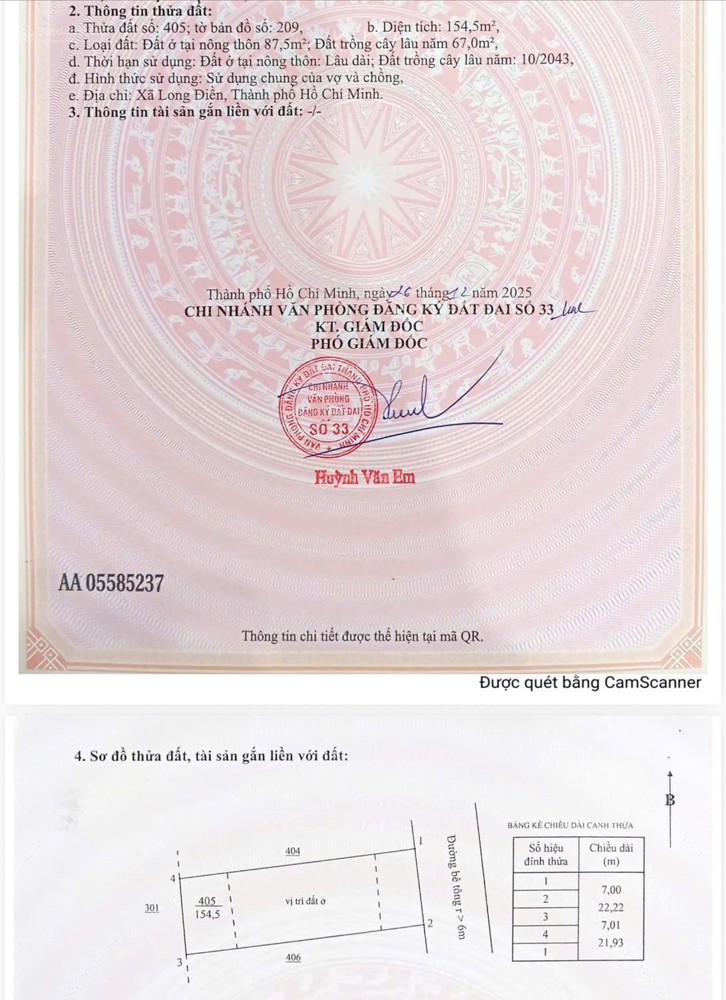 Bán Gấp 3 Lô F0 -Sẵn Sổ -Chưa Qua Đầu Tư -Tại An Ngãi-Long Điền-Hcm. Lh: 0916169579