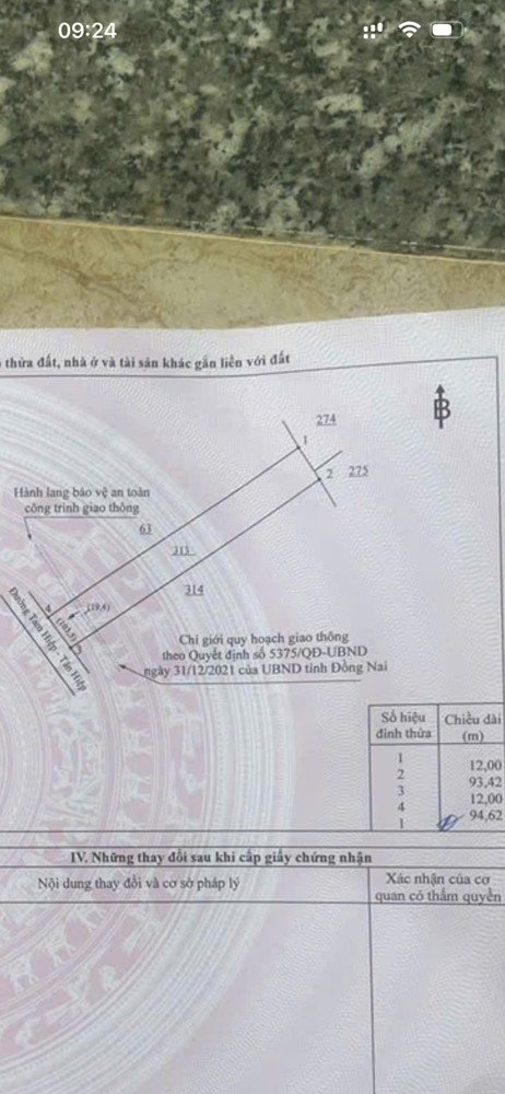 Bán Đất Mt Nhựa Xuân Hiệp-Tân Tiến, Xuân Lộc. Đồng Nai. Giá 3.25Ty. Lh 0984488048