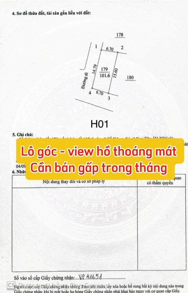 Chính Chủ Bán Lô Góc View Hồ Thoáng Mát Tại Hòa Lạc - Tiềm Năng Sinh Lời Cao