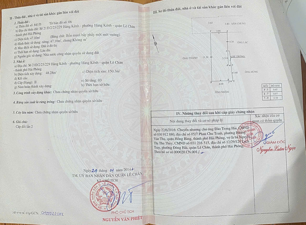 Bán Nhà 3 Tầng Ngõ 229 Hàng Kênh – Lê Chân – Giá 3,35 Tỷ