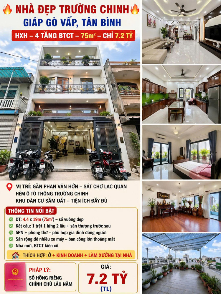 Hxh Trường Chinh – Nhà Đẹp 4 Tầng