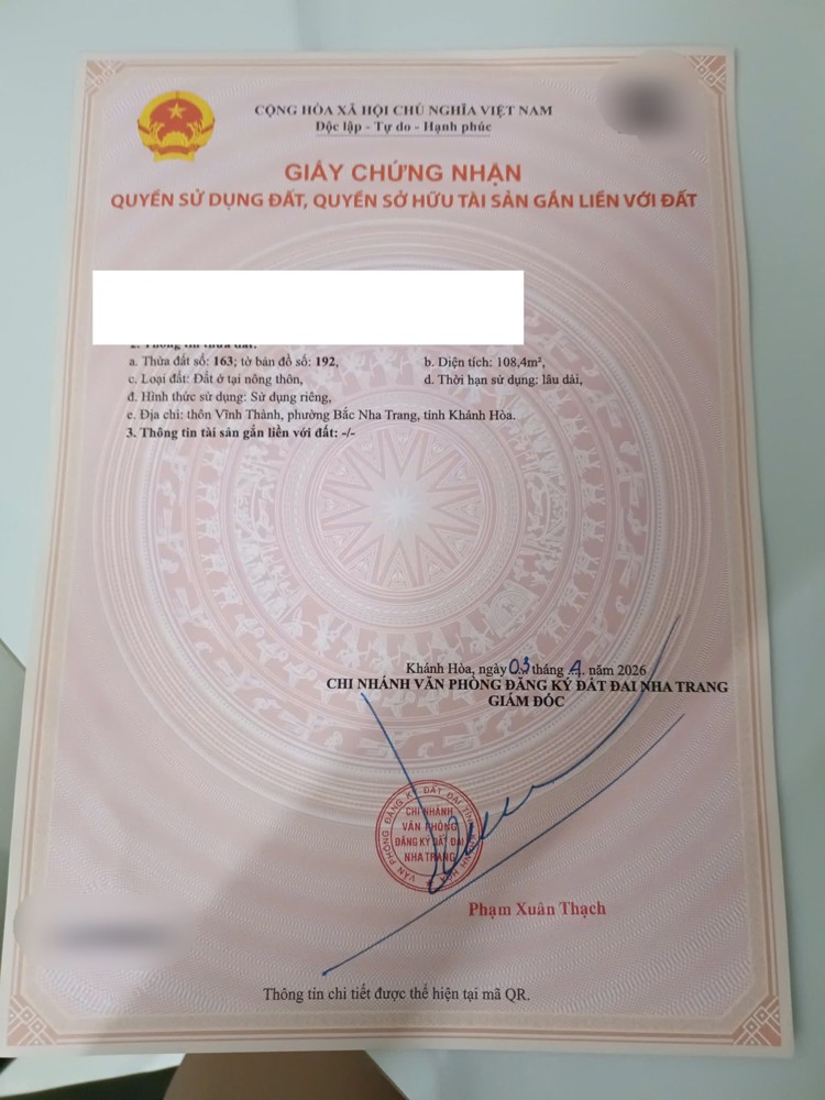 Bán Nhanh Lô Đất Đường Ô Tô Khu Dân Cư Vĩnh Thành - Bắc Nha Trang