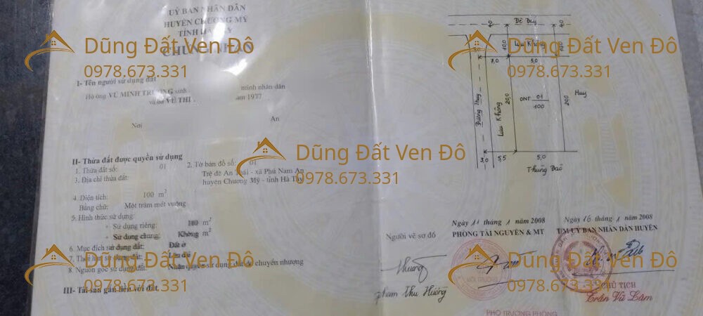 2 Lô Hòa Phú - Chương Mỹ 100M/1 Lô