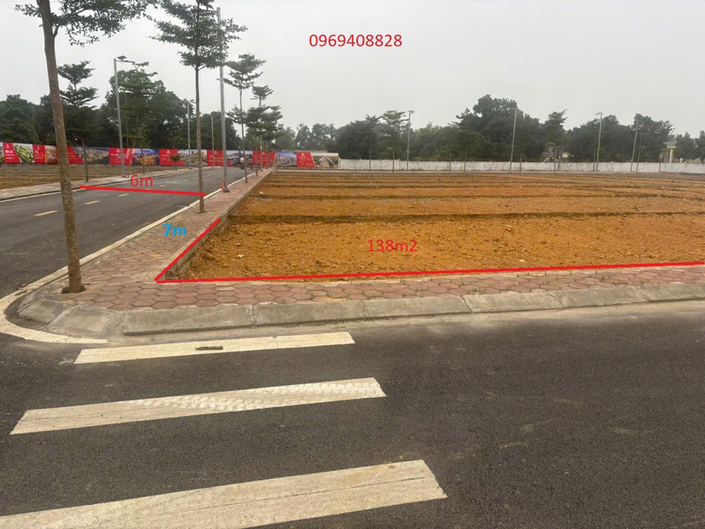 Bán Gấp Đất Nền Quốc Oai 138M2 (7X17.75m), Sổ Đỏ, 50Tr/m2. Lh: 0969408828