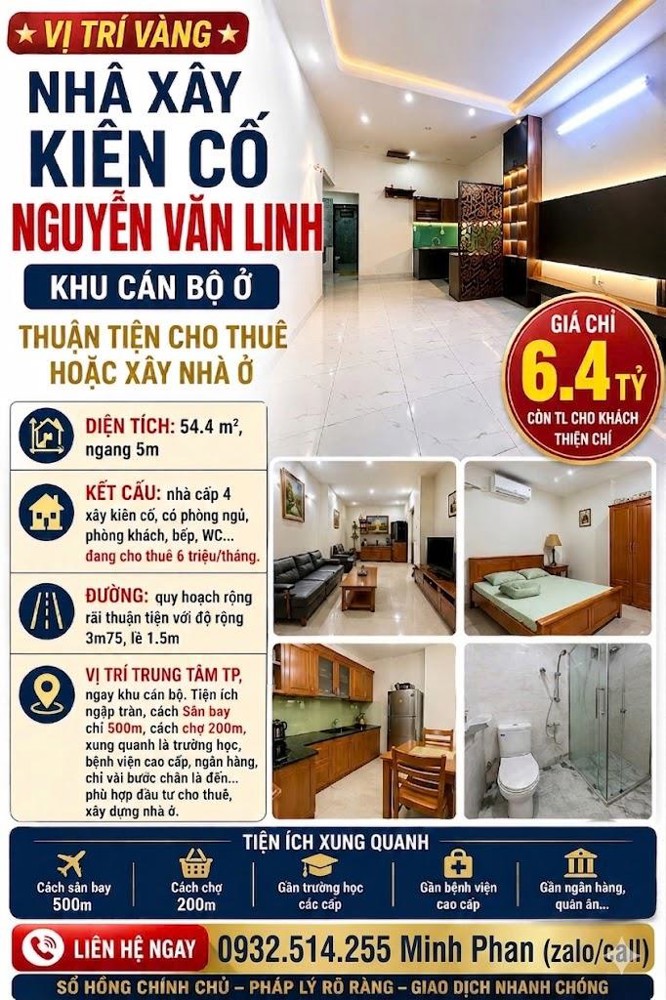 Bán Nhà Nguyễn Văn Linh - Trung Tâm Đà Nẵng - Vị Trí Vàng - Đường Ô Tô - Có Lề - Giá Chỉ 6 Tỷ Xxx