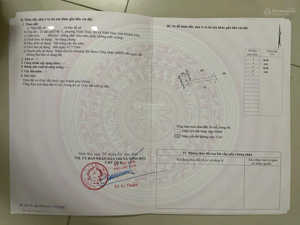 Cần Bán Đất Mặt Tiền Đường Lê Hồng Phong - Phường Đông Ninh Hòa
