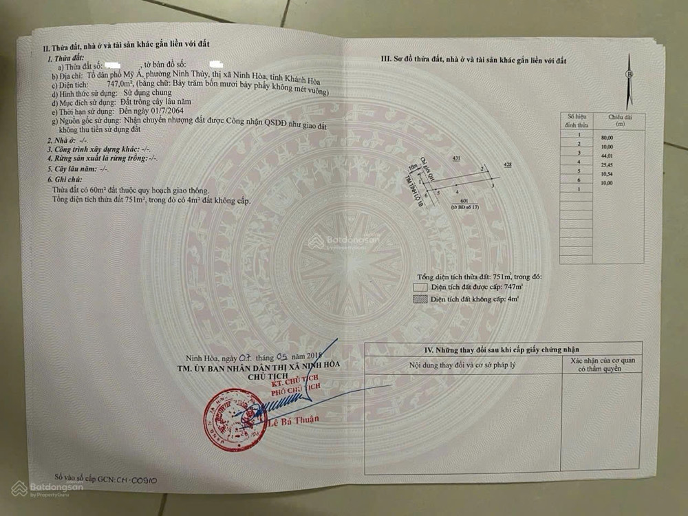 Cần Bán Đất Mặt Tiền Đường Lê Hồng Phong - Phường Đông Ninh Hòa