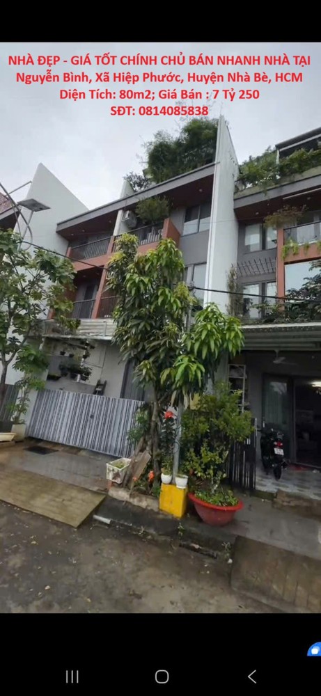 Nhà Đẹp - Giá Tốt Chính Chủ Bán Nhanh Nhà Tại Nguyễn Bình, Xã Hiệp Phước, Huyện Nhà Bè, Hcm