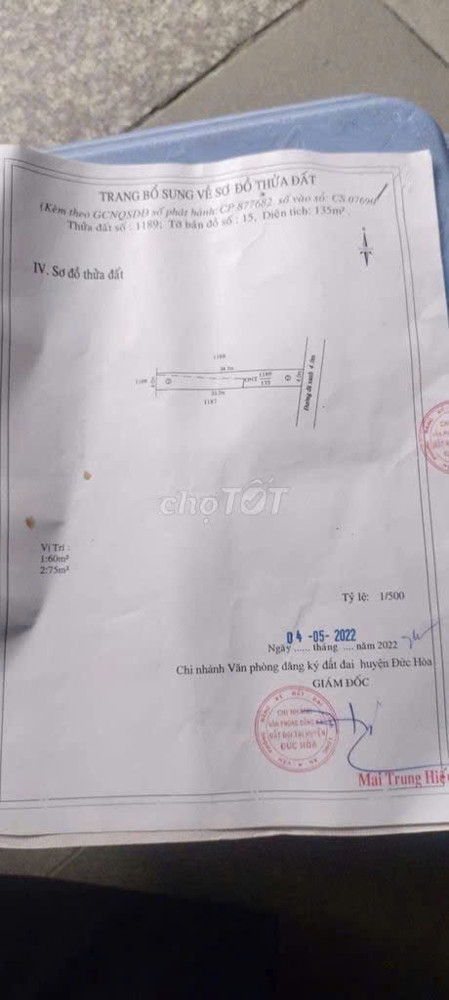 Bán Gấp Đất Full Thổ Cư 135M² – Mặt Tiền Đường Rộng – Giá 1,4 Tỷ Còn Thương Lượng