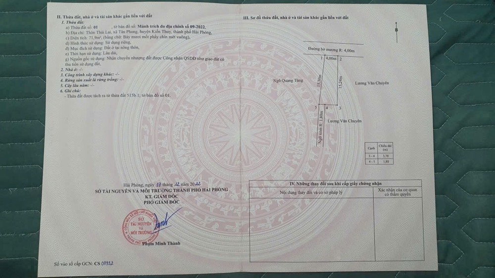 Bán Đất Tân Phong - Kiến Thụy - Tuyến 2 Đường 361 - Ngõ Rộng 4M
