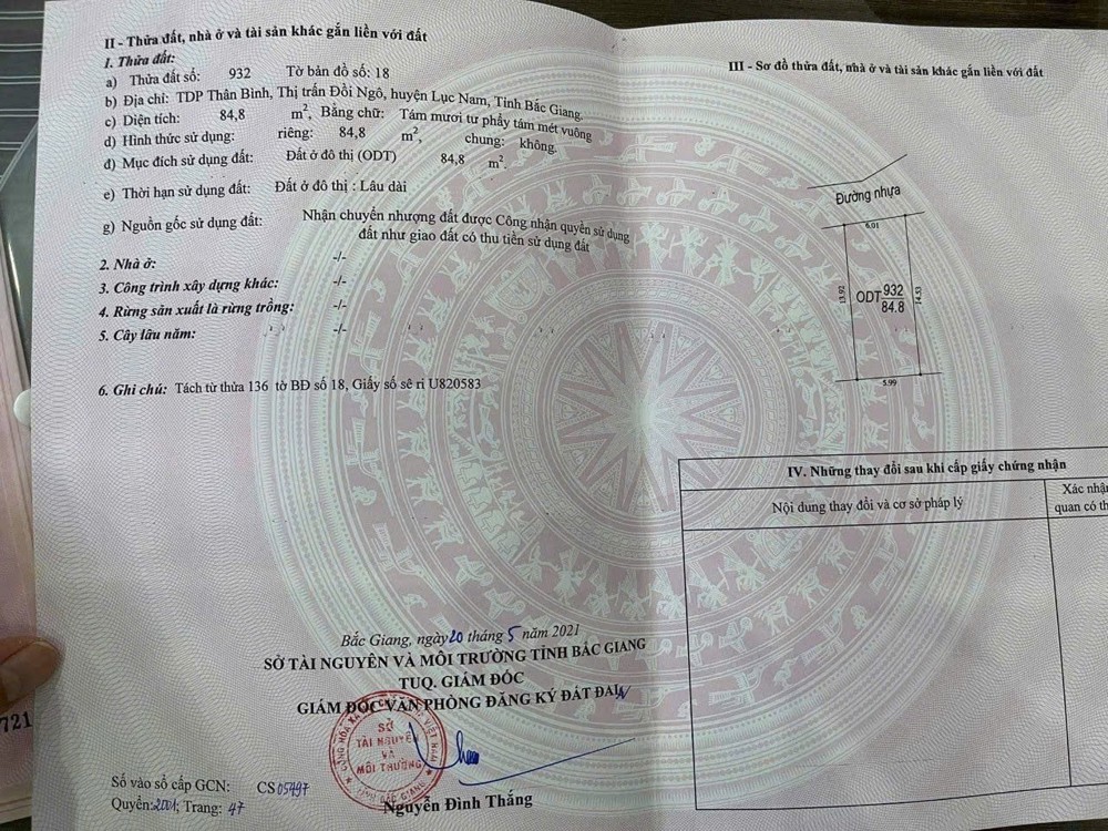 Đất Đẹp – Giá Tốt – Chính Chủ Cần Bán Đất Tại Thị Trấn Đồi Ngô, Lục Nam, Bắc Giang