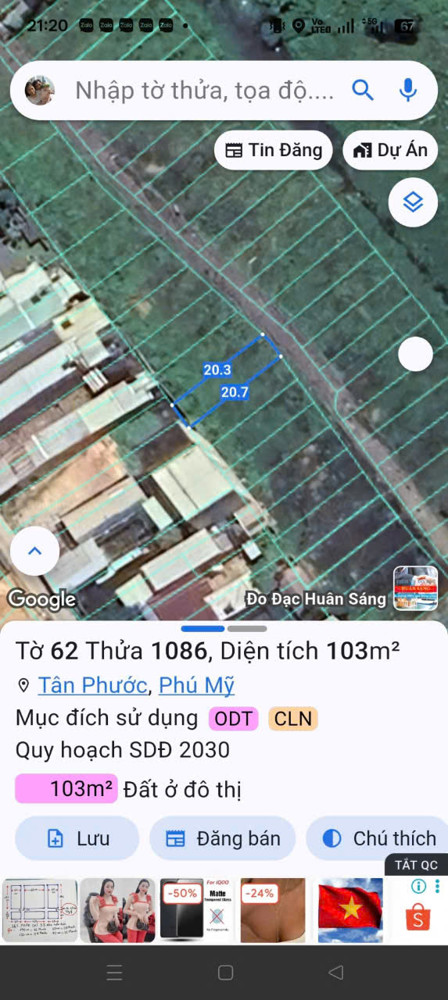 Chính Chủ Cần Bán Lô Đất Đẹp – Giá Tốt Tại Khu Phố Ông Trịnh, Phường Tân Phước, Thị Xã Phú Mỹ,