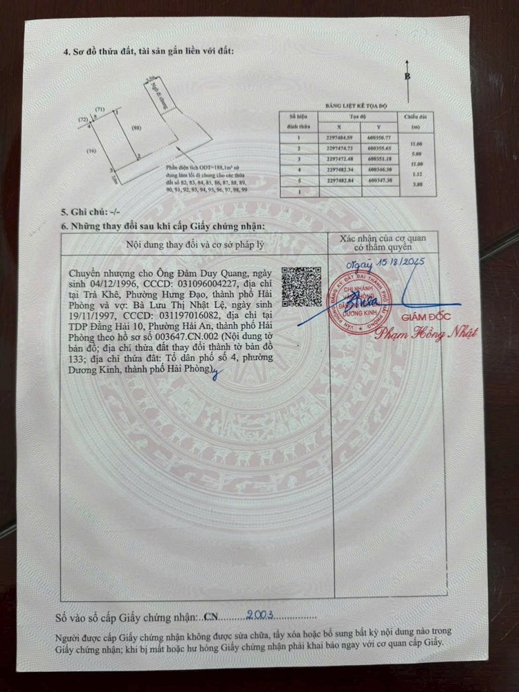 Lô Đất Đẹp Tổ 4 Hòa Nghĩa - Ngang 5M - Ngõ Nhựa Ô Tô Vào Tận Cửa