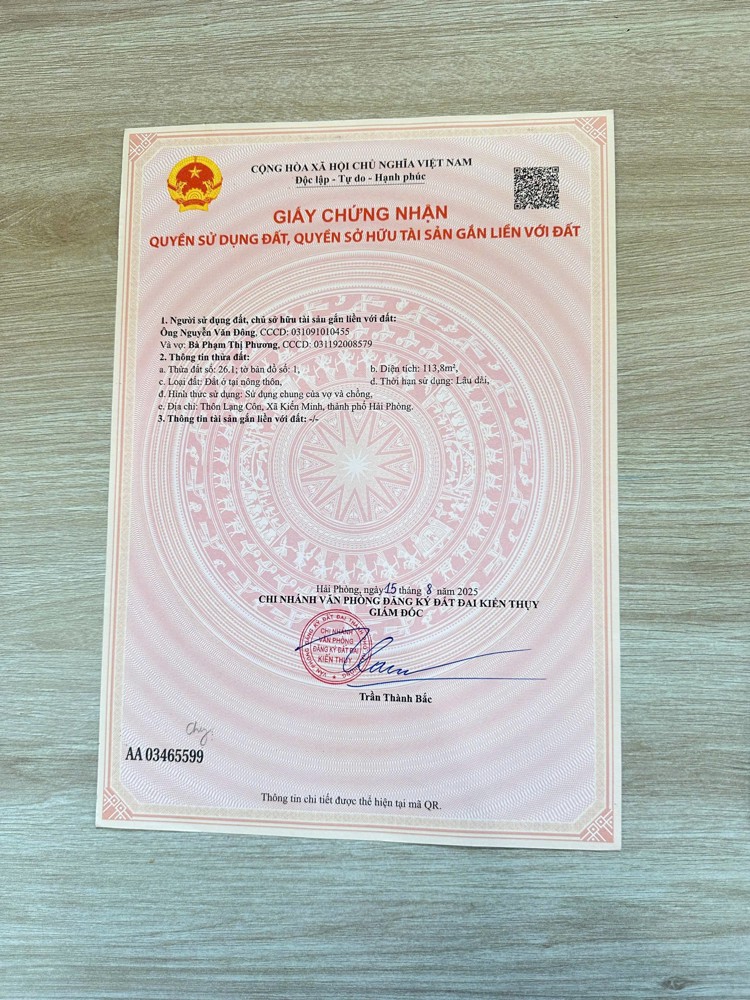 Bán Lô Đất Siêu Phẩm Mặt Đường 361 Lạng Côn - Đông Phương - Kiến Thụy
