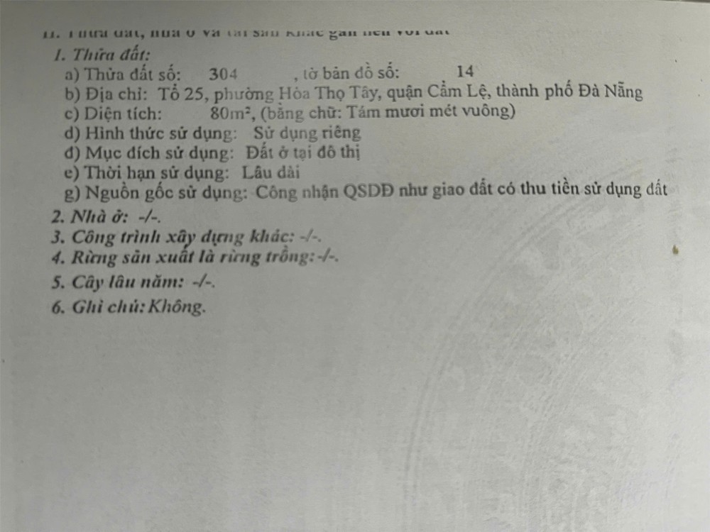 Chính Chủ Cần Bán Lô Đất Mặt Tiền Gần Cầu Vượt Hòa Cầm, Cẩm Lệ, Tp. Đà Nẵng