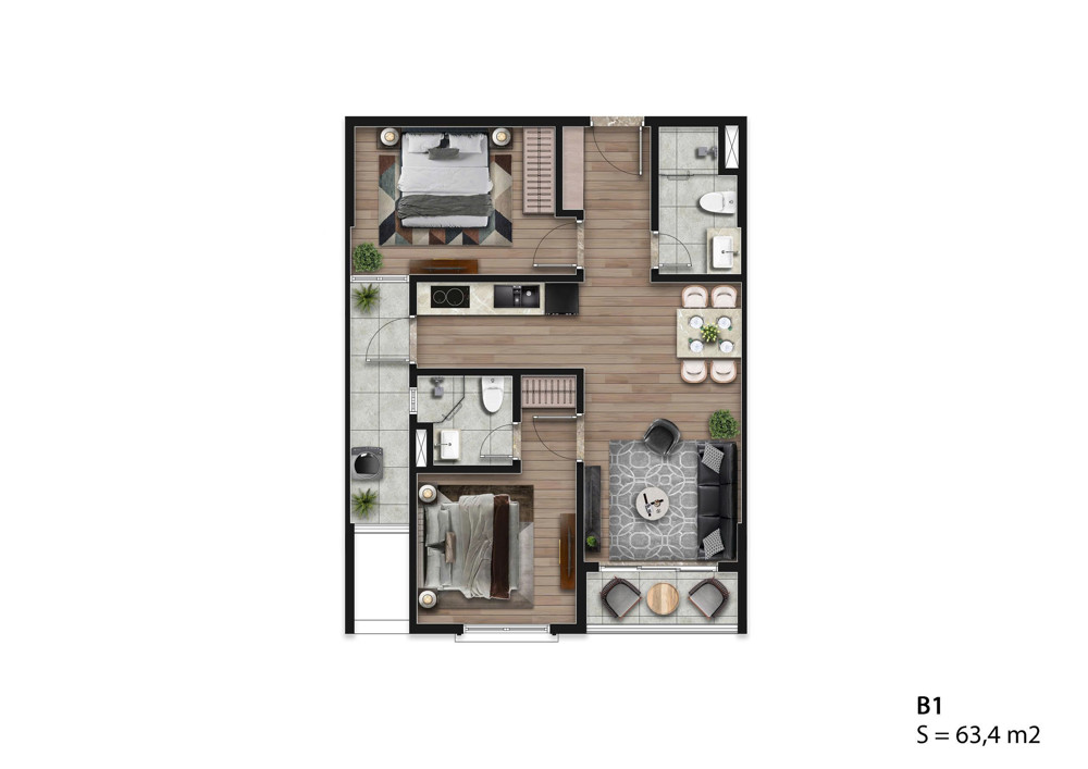 Cần Bán Gấp Căn Hộ Tại Hausman Premium Residences, 6.1 Tỷ, 63.4M2, 2Pn, 2Wc, Bao Đẹp