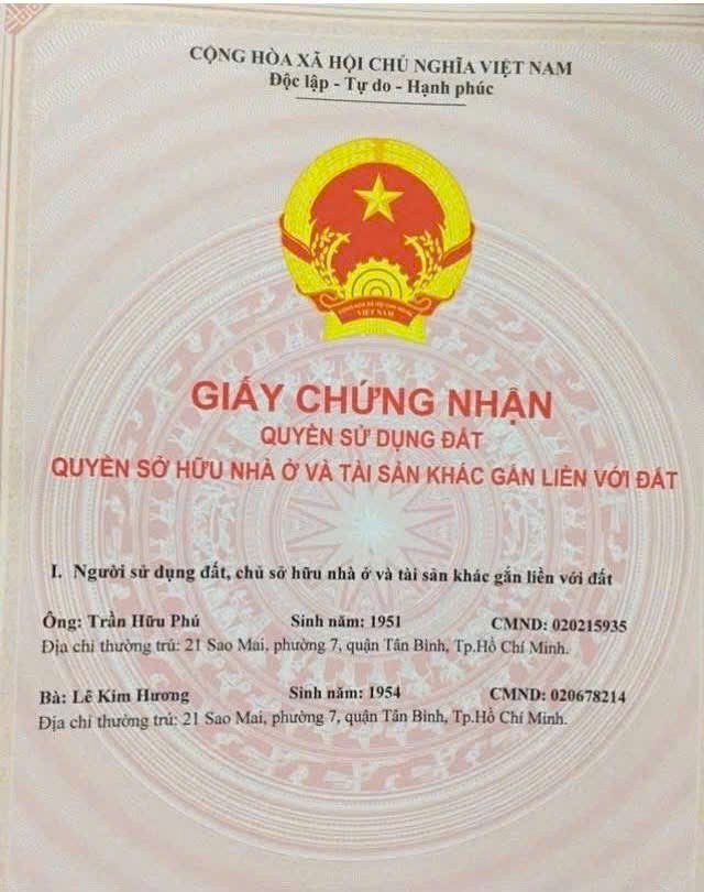 Nhà Mặt Tiền – Giá Tốt – Chính Chủ Cần Bán Căn Nhà Tại Đường Sao Mai , P.7, Q.tân Bình, Tp. Hcm 