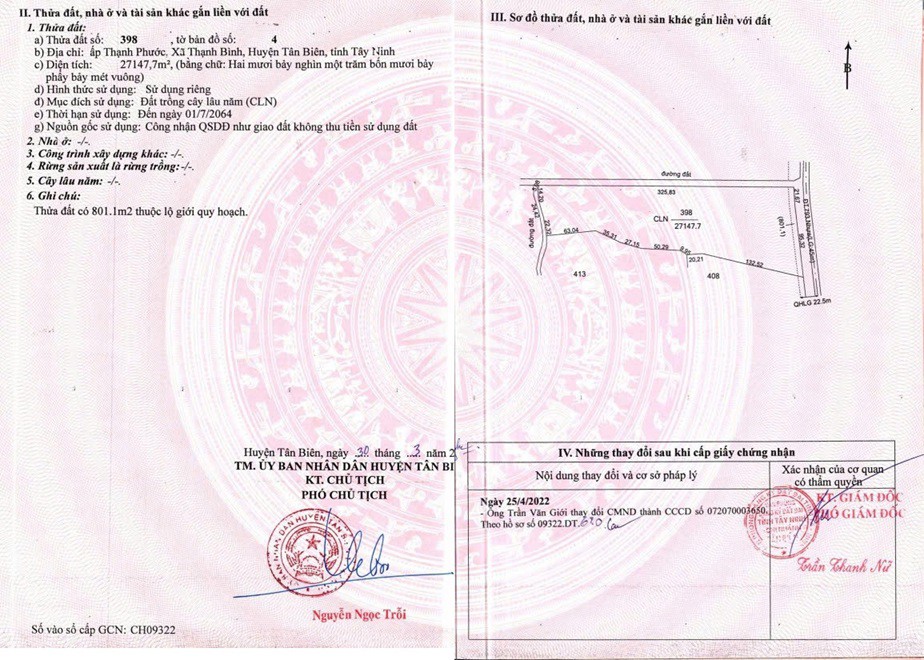 Chính Chủ Bán Nhanh Lô Đất Đẹp - Giá Tốt Xã Thạnh Bình, Tân Biên, Tây Ninh