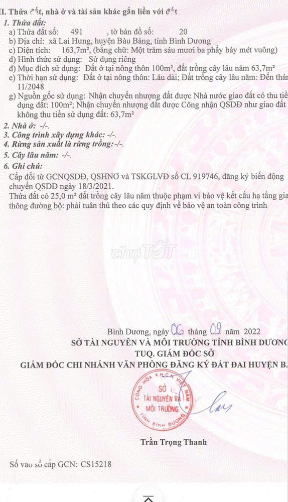Bán Đất Nền Chính Chủ Giá Tốt Tại Bàu Bàng – Vị Trí Đẹp, Đường Bàn Cờ, Phù Hợp Xây Nhà Ở Hoặc Đầu Tư
